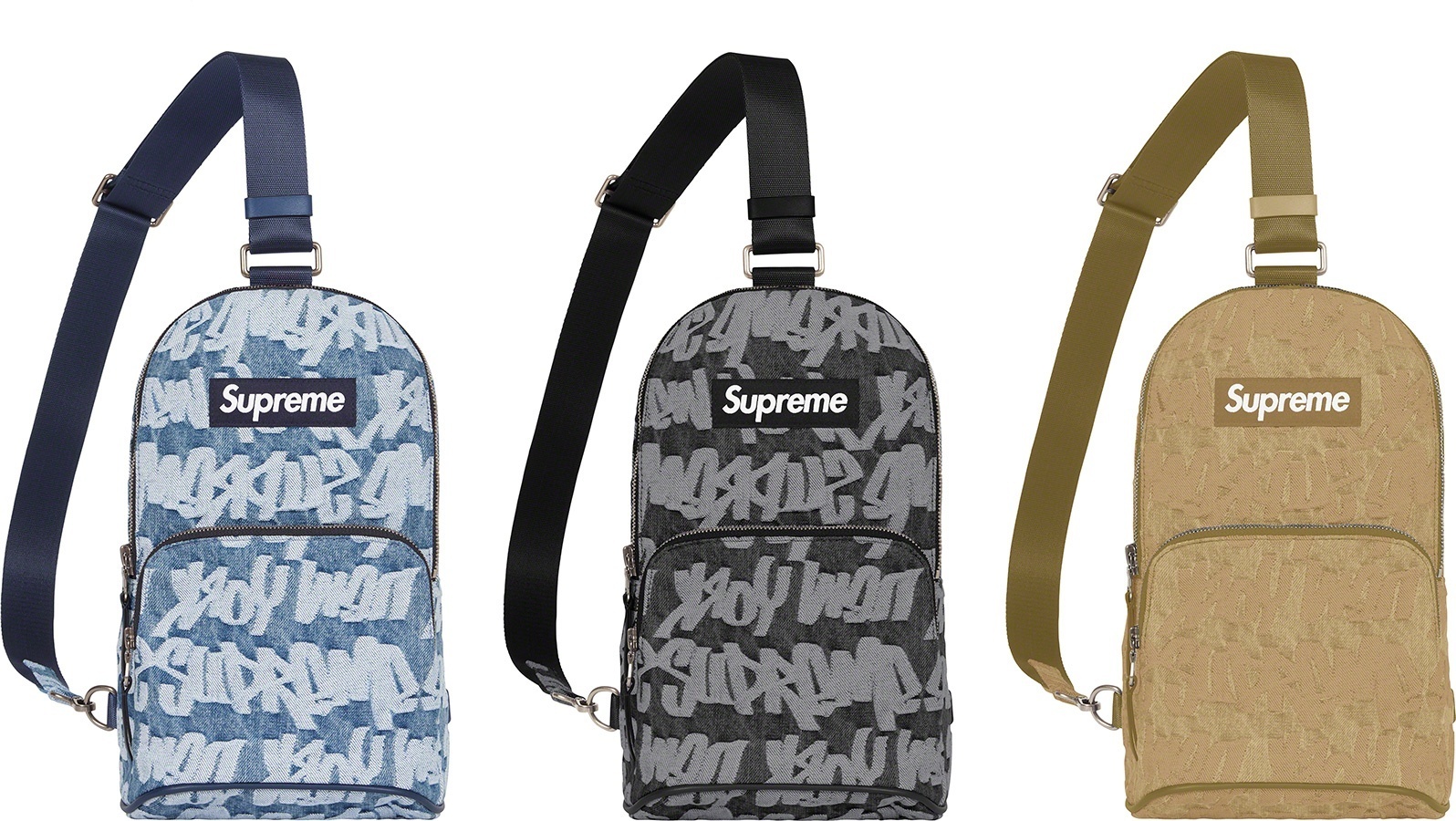 Fat Tip Jacquard Denim Sling Bag